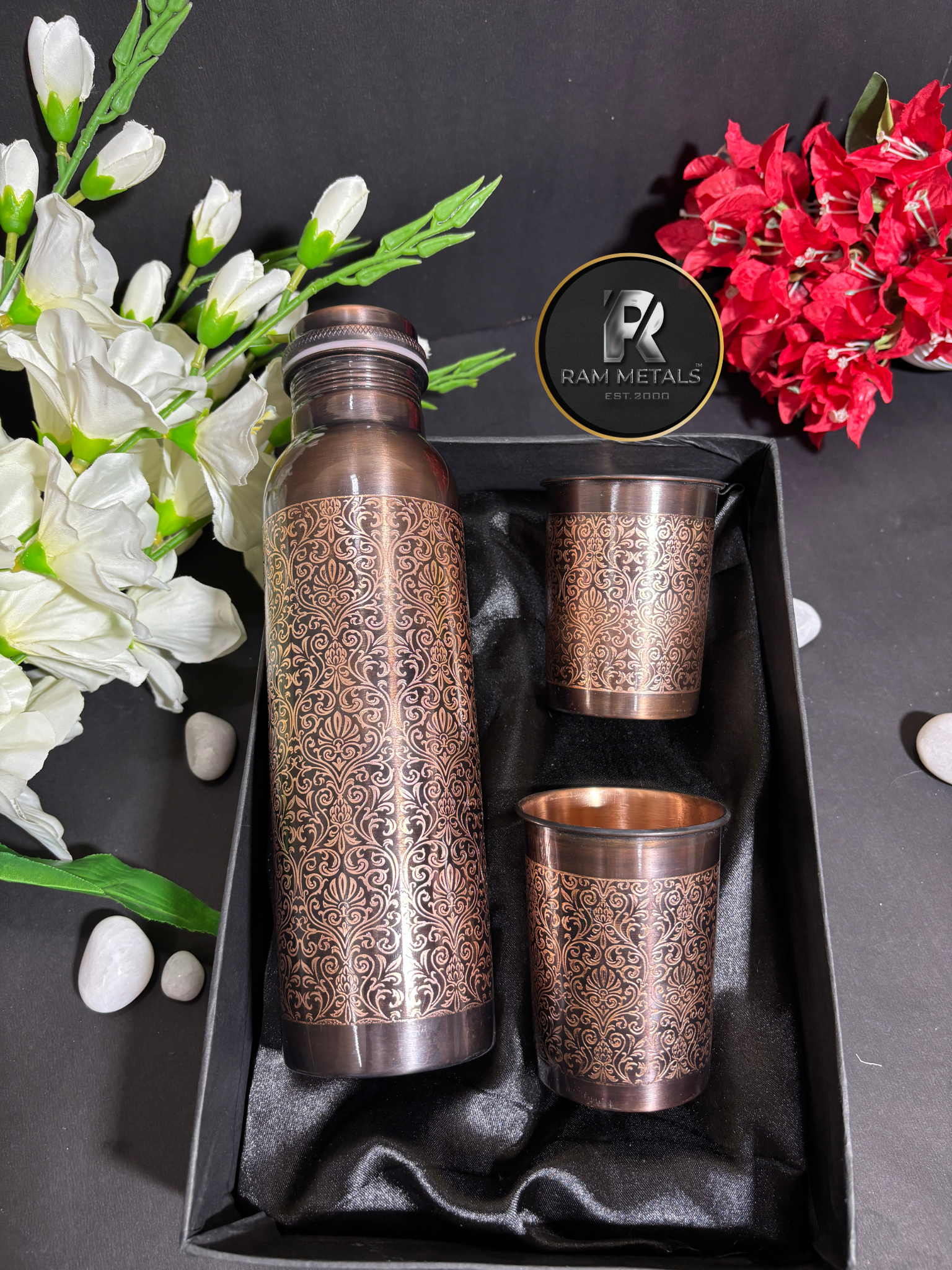 Peacock Copper Bottle Gift Set Manufacturer Supplier Wholesaler Exporter India